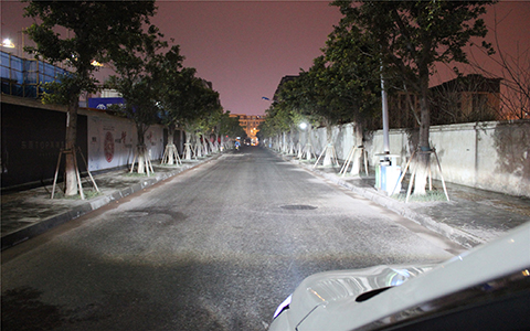車燈天一車燈歐司朗氙氣燈透鏡遠光效果實拍
